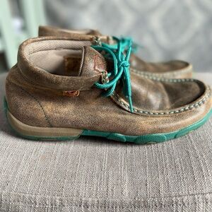 Twisted X Brown and Teal Loafers